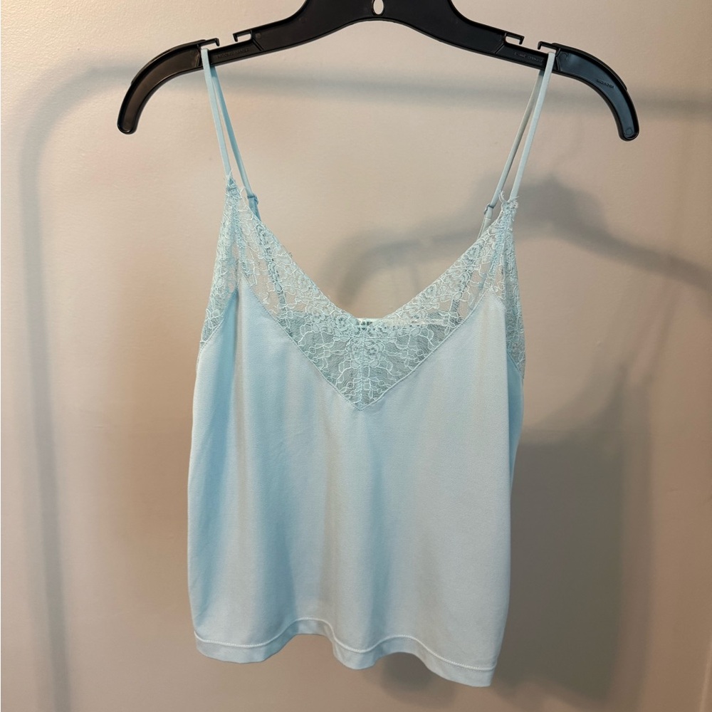 Kimchi Blue Pale Blue Lace Trim Cami, size small
